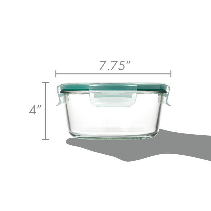 קופסת אחסון למטבח עגולה מזכוכית "סנאפ" 1.68 ליטר OXO
