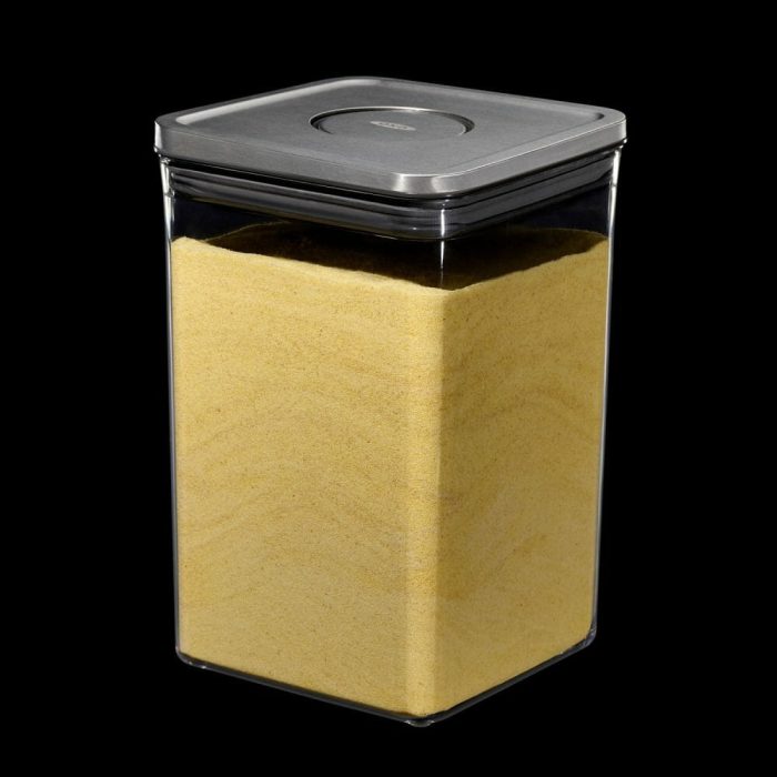 קופסת אחסון למטבח ריבוע גדול 4.2 ליטר עם מכסה נירוסטה OXO POP