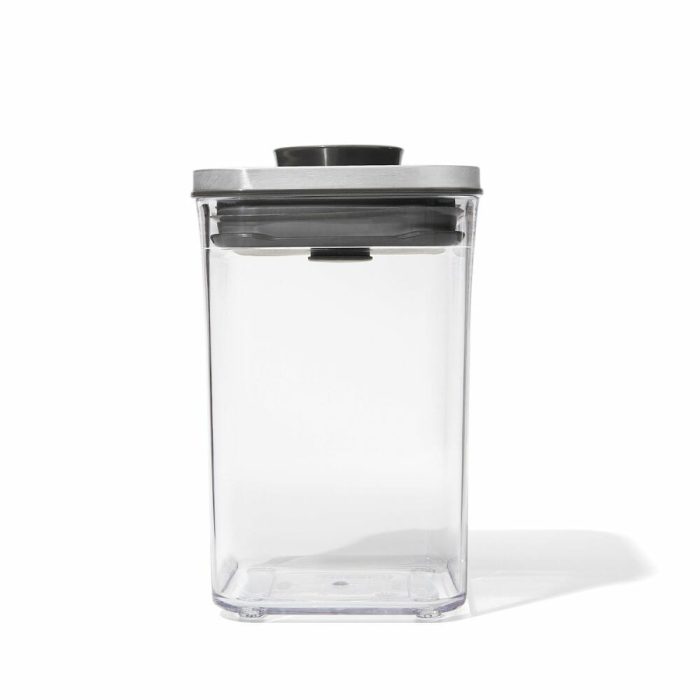 קופסת אחסון למטבח מלבן בינוני 2.6 ליטר עם מכסה נירוסטה OXO POP