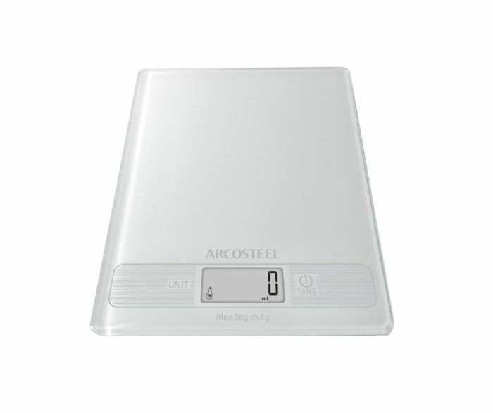 משקל מטבח דיגיטלי עד 5 ק"ג של ARCOSTEEL (לבן)