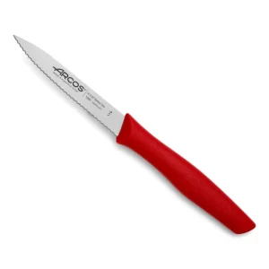 סכין ירקות ארקוס 10 ס"מ להב משונן קצה שפיץ ידית אדומה Nova