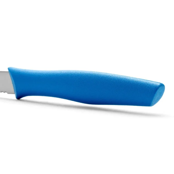 סכין ירקות ארקוס 10 ס"מ להב משונן קצה שפיץ ידית כחולה Nova