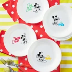 ⁦צלחת מנה ראשונה כחולה 21.5 ס"מ Mickey קורל⁩ – תמונה ⁦4⁩