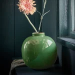 ⁦אגרטל מתכת עגול ירוק Home Decor⁩ – תמונה ⁦3⁩